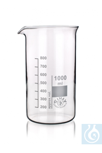 Beaker high form, 100 ml, dim. Ø 48 x H 80 mm, with spout and scale, Simax® borosilicate glass,...